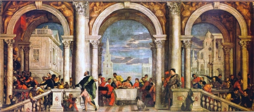 Paolo Caliari detto Paolo Veronese (b. 1528, Verona - 1588, Venezia), “Festa in casa di Levi”, 1573, Olio su tela, 555 x 1280 cm, Gallerie dell'Accademia, Venezia